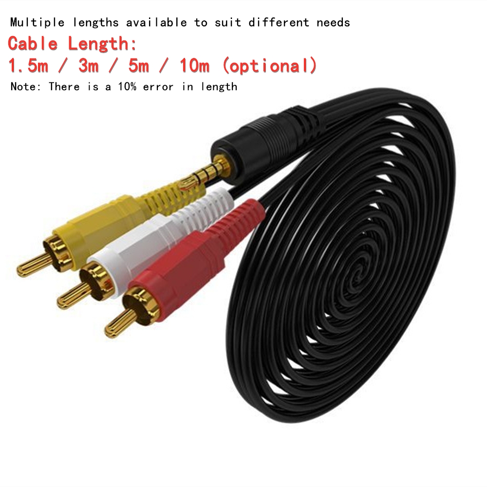 3.5mm to 3 RCA Audio Video Cab - Home Cinema Tv ulasan dan harga